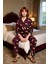 Kadin Ayici Desenli Ekose Pijama Takımı Uzun Kollu Fonksiyonel Dayanıklı Kaliteli Konforlu 3