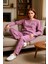 Kadın Gül Kurusu Yıldız Baskılı Oversize Pijama Takımı Fonksiyonel Dayanıklı Kaliteli Spor 1