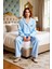 Kadın Açık Çizgili Penguen Detaylı Pijama Takımı Fonksiyonel Dayanıklı Kaliteli Konforlu Şık 3