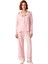 Kadın Çilek Nakışlı Viskon Gömlek Yaka Pijama Takımı Fonksiyonel Dayanıklı Kaliteli Modern 4