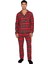 Erkek Kirmizi Ekose Gömlek ve Pantolon Pijama Takımı Fonksiyonel Dayanıklı Kaliteli Modern 4