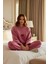 Kadın Peluş Sloganlı Pijama Takımı Fonksiyonel Dayanıklı Kaliteli Konforlu Estetik Premium 3