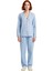 Kadın Kalp Desenli Gömlek Yaka Pijama Takımı Fonksiyonel Dayanıklı Kaliteli Konforlu Rahat 4