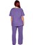 Kadın Lila Baskılı Cep Detaylı V Yaka Kısa Kollu Pijama Takımı Fonksiyonel Dayanıklı Rahat 5