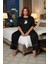 Kadin Ayicik Baskılı Wide Leg Pijama Takımı Fonksiyonel Dayanıklı Kaliteli Konforlu Modern 3
