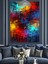 Soyut Renkli Çizim Dekoratif Kanvas - Mdf Ahşap Tablo 1