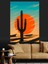 Gün Batımı Kaktüs Manzarası Dekoratif Kanvas - Mdf Ahşap Tablo 3
