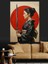 Kılıçlı Samuray Kadın Kırmızı Dekoratif Kanvas - Mdf Ahşap Tablo 1