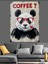Panda Kahve Içme Resmi Dekoratif Kanvas - Mdf Ahşap Tablo 5