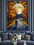 Dolunay Altında Motorsikletli Adam Dekoratif Kanvas - Mdf Ahşap Tablo 5