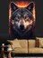 Karanlık Ormanda Uluyan Kurt Dekoratif Kanvas - Mdf Ahşap Tablo 3