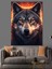 Karanlık Ormanda Uluyan Kurt Dekoratif Kanvas - Mdf Ahşap Tablo 5