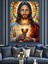 Kutsal Isa Mesih Vitray Gibi Dekoratif Kanvas - Mdf Ahşap Tablo 5