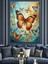 Uçan Turuncu Kelebek Sanatı Dekoratif Kanvas - Mdf Ahşap Tablo 1