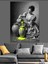 Siyah Beyaz Kadın ve Vazolar Dekoratif Kanvas - Mdf Ahşap Tablo 5