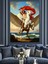 Kanatlı At Üzerinde Savaşçı Dekoratif Kanvas - Mdf Ahşap Tablo 5