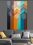 Geometrik Çizgiler Soyut Renk Dekoratif Kanvas - Mdf Ahşap Tablo 4