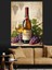 Şarap Şişesi Üzüm Natürmort Dekoratif Kanvas - Mdf Ahşap Tablo 4