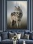 Karda Yürüyen Yalnız Kurt Dekoratif Kanvas - Mdf Ahşap Tablo 1