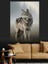 Karda Yürüyen Yalnız Kurt Dekoratif Kanvas - Mdf Ahşap Tablo 2