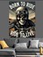 Motosikletli Iskelet Sürücü Dekoratif Kanvas - Mdf Ahşap Tablo 4