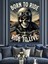 Motosikletli Iskelet Sürücü Dekoratif Kanvas - Mdf Ahşap Tablo 5