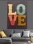 Aşk Yazısı Kalp Sanat Dekoratif Kanvas - Mdf Ahşap Tablo 2