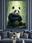 Panda Bambu Ormanı Hayvan Dekoratif Kanvas - Mdf Ahşap Tablo 2