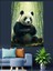 Panda Bambu Ormanı Hayvan Dekoratif Kanvas - Mdf Ahşap Tablo 5