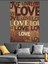 Love Kelimesi Tekrarlı Tipografi Dekoratif Kanvas - Mdf Ahşap Tablo 1