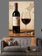 Şarap Şişesi Kırmızı Kadeh Dekoratif Kanvas - Mdf Ahşap Tablo 4