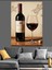 Şarap Şişesi Kırmızı Kadeh Dekoratif Kanvas - Mdf Ahşap Tablo 5