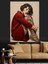 Dövmeli Kırmızı Kadın Düşünceli Dekoratif Kanvas - Mdf Ahşap Tablo 1