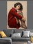 Dövmeli Kırmızı Kadın Düşünceli Dekoratif Kanvas - Mdf Ahşap Tablo 4