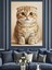 Oturan Sevimli Kedi Yavrusu Dekoratif Kanvas - Mdf Ahşap Tablo 2