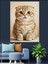 Oturan Sevimli Kedi Yavrusu Dekoratif Kanvas - Mdf Ahşap Tablo 4