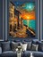 Akdeniz Sokağı Günbatımı Manzara Dekoratif Kanvas - Mdf Ahşap Tablo 3