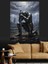 Siyah Düşünen Şovalye Adam Dekoratif Kanvas - Mdf Ahşap Tablo 5