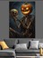 Iskeletler Balkabağı Cadılar Bayramı Dekoratif Kanvas - Mdf Ahşap Tablo 2