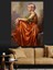 Portakal Elbiseli Kadın Antik Yağlı Boya Dekoratif Kanvas - Mdf Ahşap Tablo 3