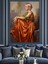 Portakal Elbiseli Kadın Antik Yağlı Boya Dekoratif Kanvas - Mdf Ahşap Tablo 4
