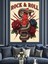 Rock Roll Gül Kafatası Dekoratif Kanvas - Mdf Ahşap Tablo 3
