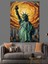 Özgürlük Heykeli Yeşil Renk Dekoratif Kanvas - Mdf Ahşap Tablo 2