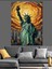 Özgürlük Heykeli Yeşil Renk Dekoratif Kanvas - Mdf Ahşap Tablo 3