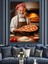Yaşlı Adam Pizza Pişiriyor Dekoratif Kanvas - Mdf Ahşap Tablo 3