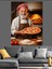 Yaşlı Adam Pizza Pişiriyor Dekoratif Kanvas - Mdf Ahşap Tablo 4