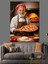 Yaşlı Adam Pizza Pişiriyor Dekoratif Kanvas - Mdf Ahşap Tablo 5