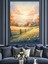 Kırsal Alanda Gün Batımı Dekoratif Kanvas - Mdf Ahşap Tablo 3