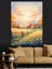 Kırsal Alanda Gün Batımı Dekoratif Kanvas - Mdf Ahşap Tablo 4