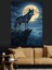 Dolunay Altında Yürüyen Kurt Dekoratif Kanvas - Mdf Ahşap Tablo 1